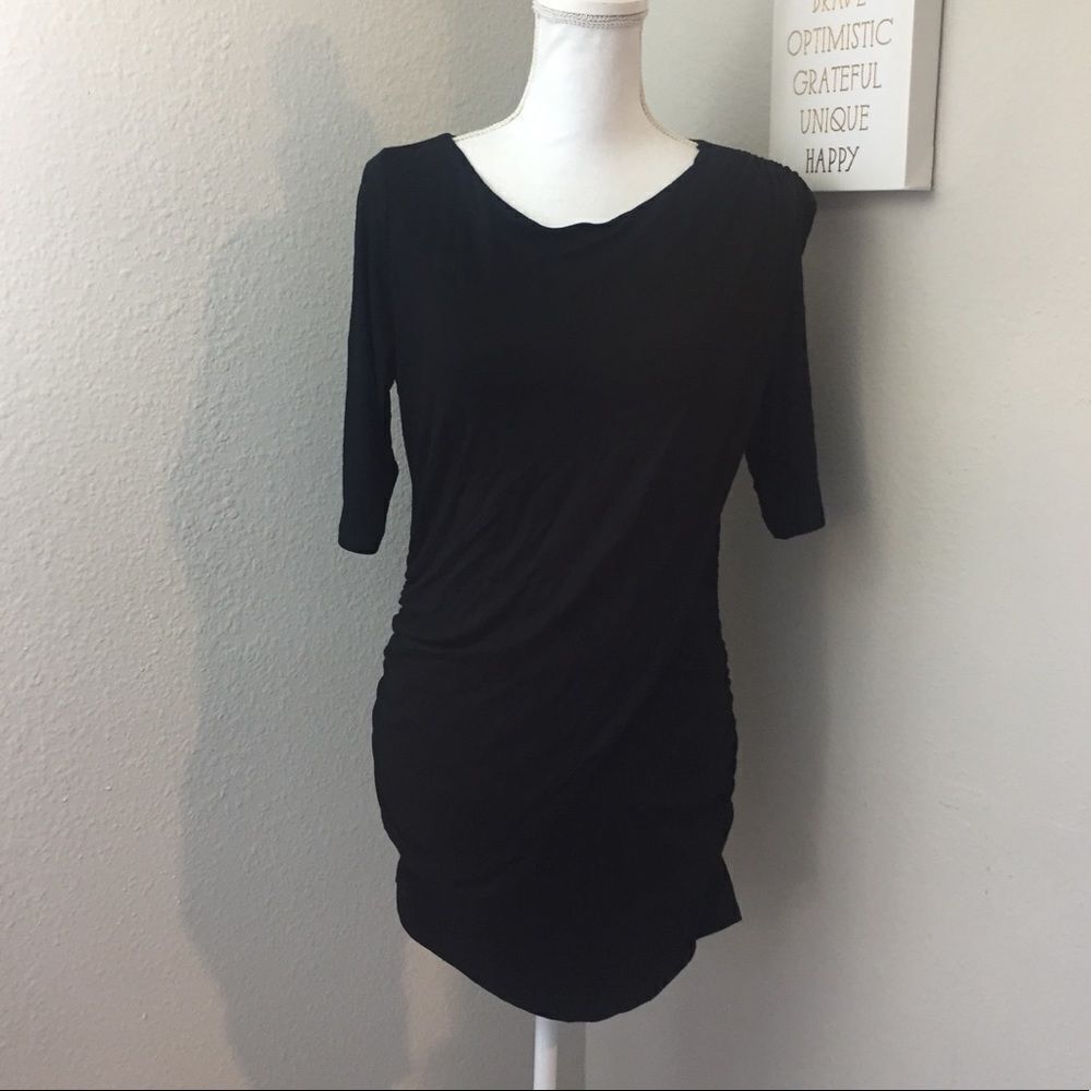 NWT Lola & Sophie Black Draped Tunic